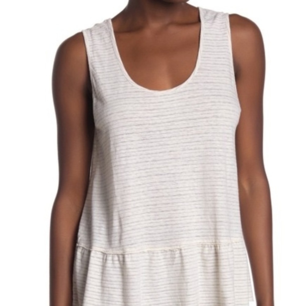 MICHAEL STARS Flounce Tank Natural One Size NWT